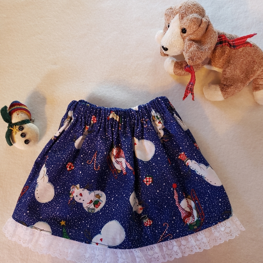 Handmade  Holiday little girls skirt. 18 months & 2 T (left)
